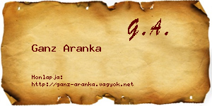 Ganz Aranka névjegykártya